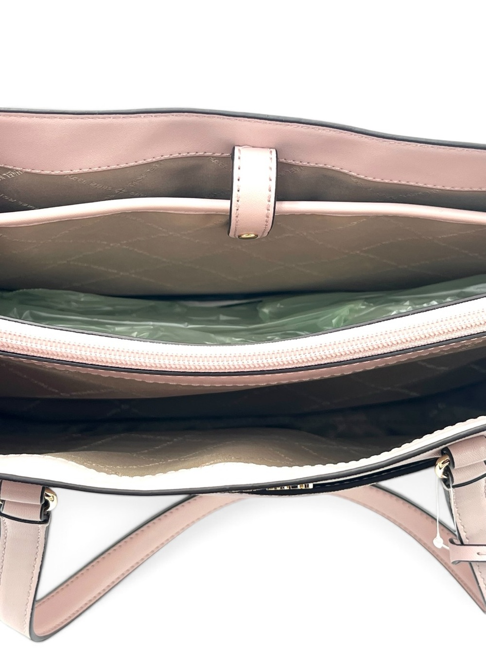 NWT Michael Kors Jet Set Travel Large Saffiano Leather Tech Pocket Tote Bag Pink - Picture 6 of 12